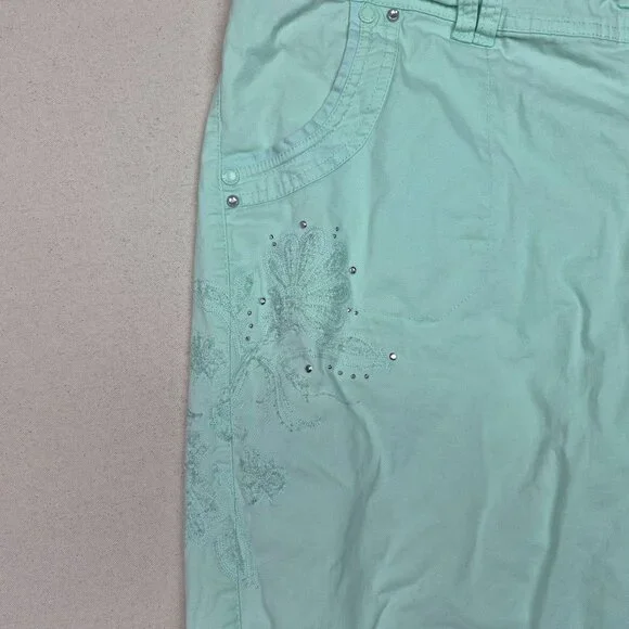 Gloria Vanderbilt Women's Mint Green Pull-On Capri Pants Plus Sz 18W 40/18.5 - Picture 3 of 6